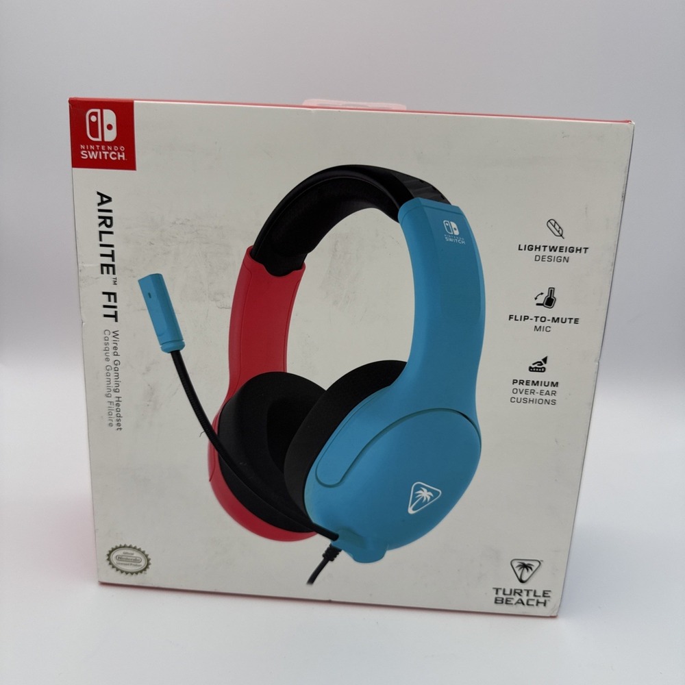 For Nintendo Switch AirLite Blue/Red Over the Ear Wired Gaming Headset